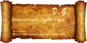 Debreczeni Györgyi névjegykártya