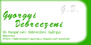 gyorgyi debreczeni business card